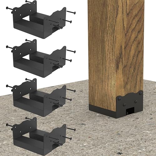 Eurydice 6x6 Deck Post Base Anchor Brackets Inner 5.6"x5.6",4PC Heavy Duty - size: 6 IN-4PC