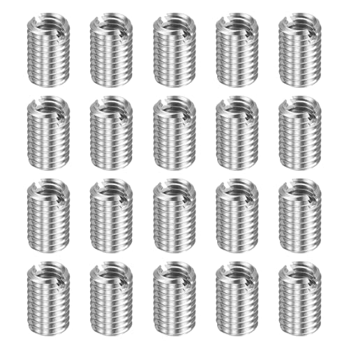 HARFINGTON 20pcs Thread Repair Inserts M8 x 1.25 Male to M6 x 1 Female Thread 12mm Long Stainless Steel Reducing Nuts Metric Self Tapping Sleeves Threaded Reducer Industrial Fasteners - size: M8 x 1.25 Male to M6 x 1 Female x 12mm