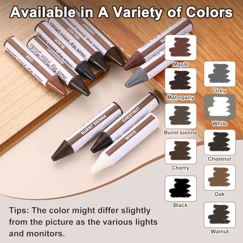 uxcell 5Pcs Wood Filler Stick, Wax Sticks Wood Touch Up Markers, White - color: White