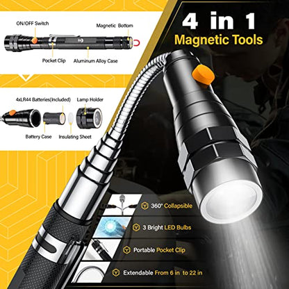 Magnetic Pickup Tool Set with Inspection Mirror, Birthday Gifts For Men