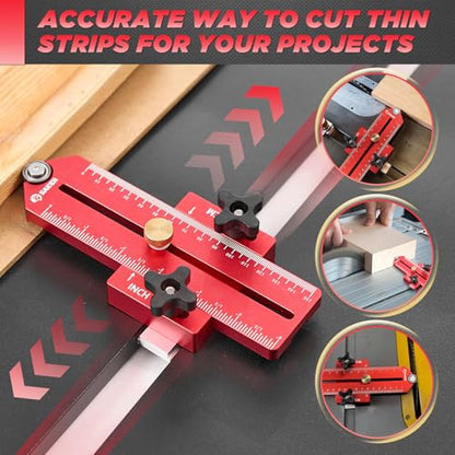 Saker Thin Rip Jig Table Saw Jig Guide - style: Red