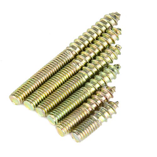 110pcs M4 Double Ended Screws, Dowel Screws Hanger Bolts for Curtain Pole Ends Furniture Connector, Stainless Steel Threaded Studs for Woodworking and Metal Applications