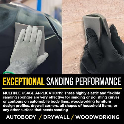 Dura-Gold Medium Cut Sanding Sponges 5.5" x 4.5", 120 to 180 Grit Box of 10 - style: Medium