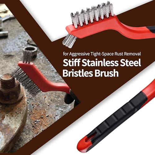 Wire Brush Set for Cleaning, 10-Piece Wire Brush for Rust Paint Removal - size: 10Pcs
