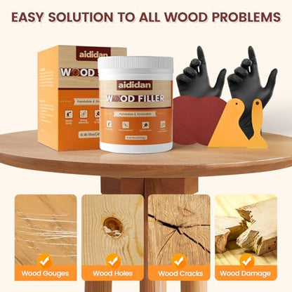 Wood Filler, Wood Putty, Wood Hole Filler, 16 Oz Walnut Wood Repair Kit - color: Walnut
