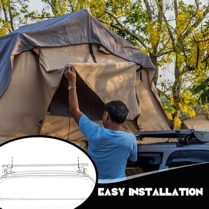 Zonon 28 Pcs Rooftop Tent Mounting Hardware Set Roof Rack Brackets, Black - color: Black