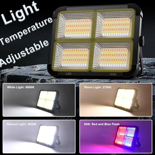 Portable LED Work Solar Light 100W - color: Black