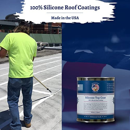 100% Silicone Roof Coating for RV & Flat Roofs, White, Quart - color: White, size: 1 Quart