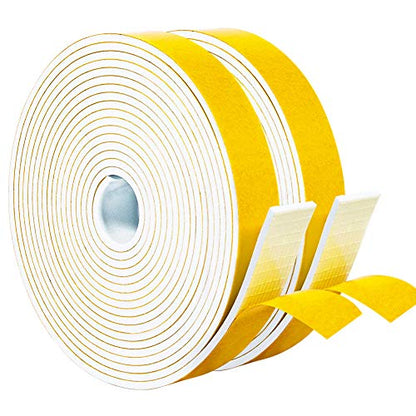 Yotache White Foam Seal Strips Tape 1" X1/8", Total 33 Feet Long - size: 1"x1/8"x33 FT