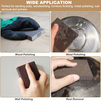 Tonmp 6 Pack 400 Grit Fine Sanding Sponge, Washable and Reusable Sanding Blocks Great for Pot Pan Brush Sponge Brush Glasses Sanding Wood Sanding Metal Sanding (400 Grit) - style: 400 Grit
