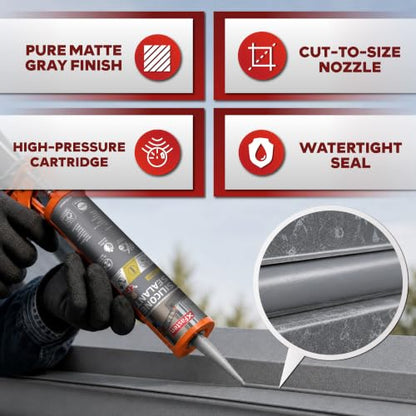 XFasten Gray Silicone Caulk Bulk 10.1 oz 16-Pack Gray Caulking Waterproof - color: Gray