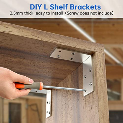 3"x3" L Brackets Heavy Duty 12-ga, Galvanized Angle Bracket - size: 25 Pack
