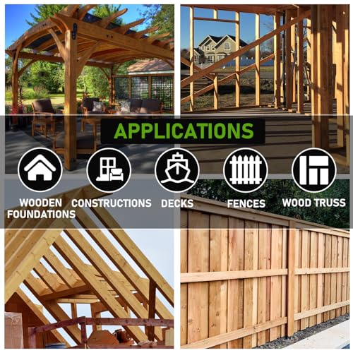 12 Pcs Concealed Joist Hangers, 2x4 Outdoor Beam Brackets with Screws