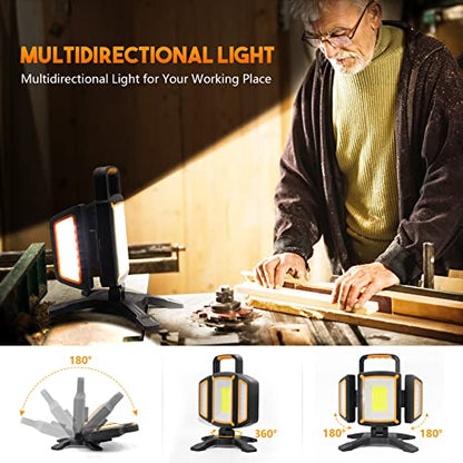 TRESDA 3000LM Rechargeable Work Light, Magnetic LED, Foldable & Portable - style: Magnetic Stand