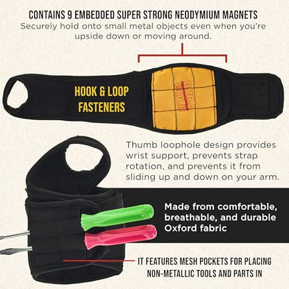Dura-Gold Magnetic Wristband with Super Strong Magnets - Wrist Support Tool