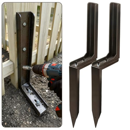 Adjustable Fence Post Repair Kit Quick Easy Fix Broken Leaning Wooden Post - size: Pack of 2