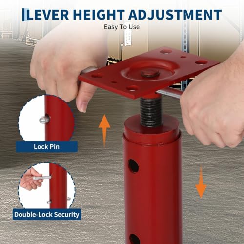 OUTLANE House Floor Jacks, 2 Pack 53"-93" Adjustable Jack Post 18000 LBS - color: Red, size: 53"-93"