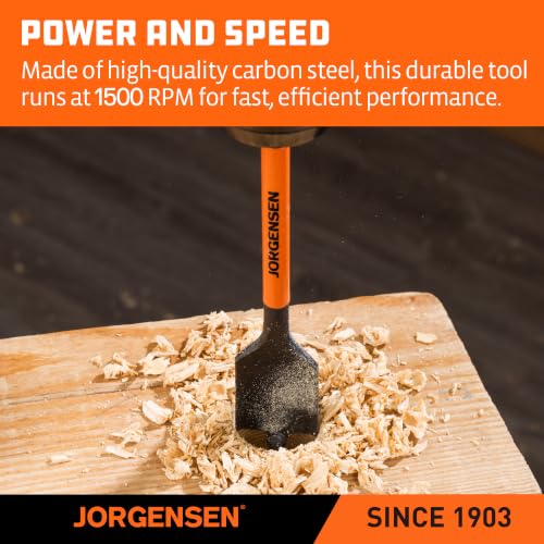 Jorgensen 1" x 6" Spade Drill Bit, 1/4" Hex Shank - size: 1 in