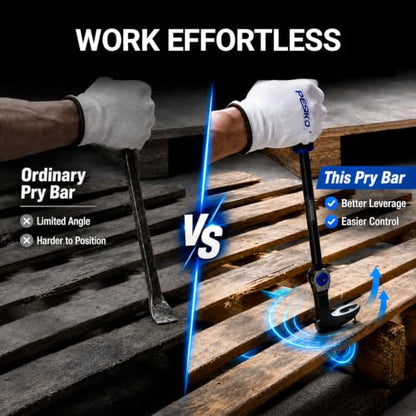 8" Nail Puller Pry Bar, Indexing Crowbar Multi-Angle Wrecking Bar - size: 8"