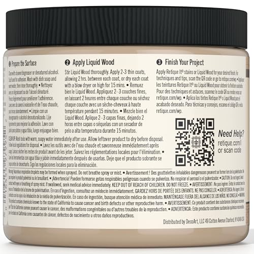 Retique It New and Improved Formula Liquid Wood Coatings - Stainable Primer - Paint It then Stain it (Light Wood, Medium)