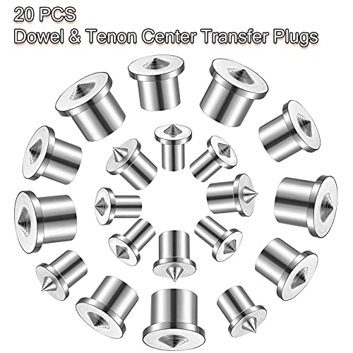 20 Pcs Dowel and Tenon Center Transfer Plugs Doweling Centering Pins Transfer Plugs Drill Hole Tool for Woodworking Tool Accessories (1/4 5/16 3/8 1/2 Inch)