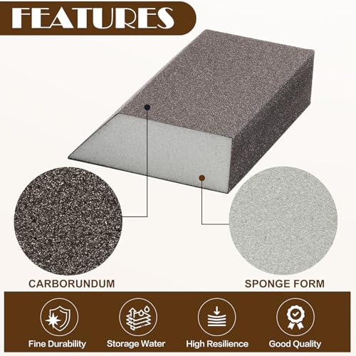 80 Grit Angled Sanding Blocks, Jamiikury Coarse Sponge Sand Block Washable and Reusable, Wet & Dry Sandpaper Block for Wood Metal Drywall and Furniture Paint - Pack of 16 - size: 80 Grits