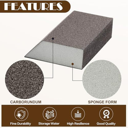 60 Grit Angled Sanding Blocks, Jamiikury Coarse Sand Block Washable and Reusable, Wet & Dry Sandpaper Block for Wood Metal Drywall and Furniture Paint - Pack of 16 - size: 60 Grits