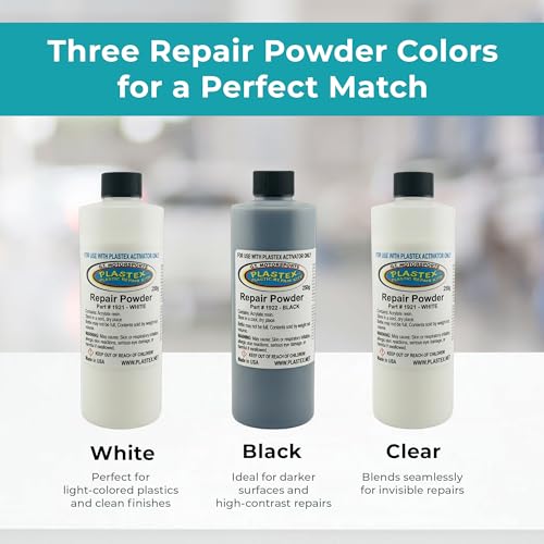 Plastex Plastic and Fiberglass Repair - Easily fix, Recreate Broken Plastic, Fiberglass Wood & More! Plastex Master XL Tech Kit - color: Master Kit (Black/White/Clear), size: 200 grams