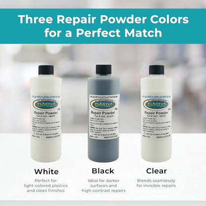 Plastex Plastic and Fiberglass Repair - Easily fix, Recreate Broken Plastic, Fiberglass Wood & More! Plastex Master XL Tech Kit - color: Master Kit (Black/White/Clear), size: 200 grams