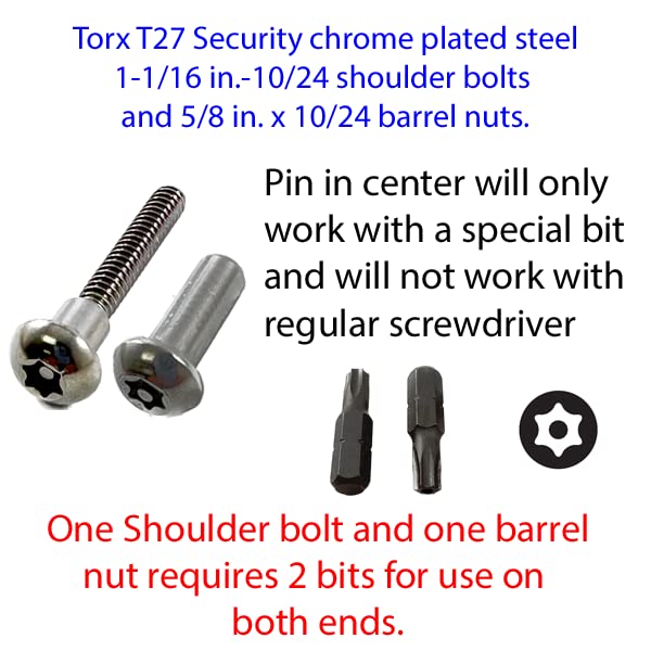 Harris Hardware 90204 Steel Torx T27 Security Fasteners for 1" Panels