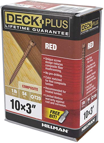 Deck Plus 48460 Redwood Star-Drive Composite Deck Screws (#10 x 3")