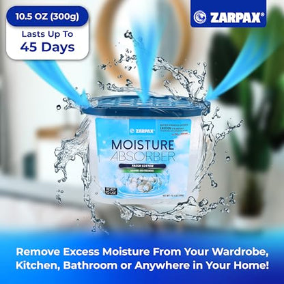 ZARPAX Moisture Absorber Fresh Cotton 10.5 oz - Set of 15 - size: 10.5 Ounce (Pack of 15), style: Fresh Cotton