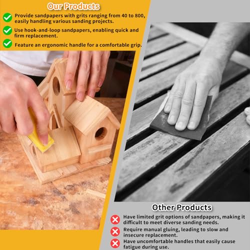 120Pcs 40–800 Grit Micro Sander Kit for Wood, Tight Spaces - style: Yellow(Grit40-800)