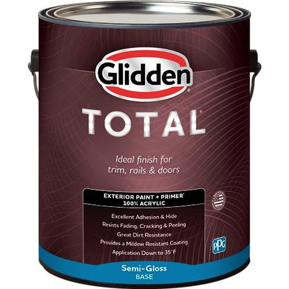 Glidden Total Exterior Paint & Primer All-in-One, Kangaroo Paw/Pink, Semi-Gloss, 1 Gallon - color: Kangaroo Paw, size: 128 Fl Oz (Pack of 1)