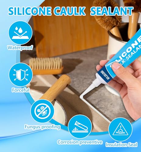Clear Silicone Caulk 3.38 fl oz (100ml), Waterproof Silicone Sealant - size: 100ml