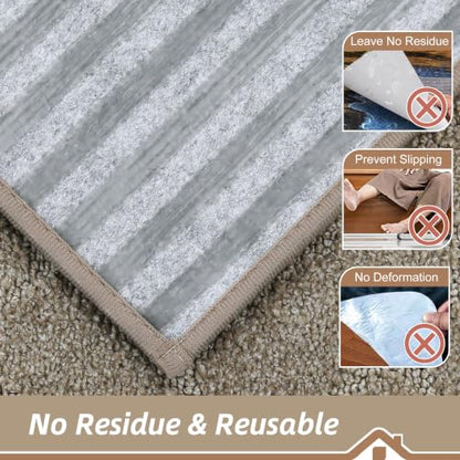 BEQHAUSE Non Slip Stair Treads for Wooden Steps 28" x 9", 4pcs, Beige - color: Beige - Geometric, size: 28 in X 9 in (4 Pieces)