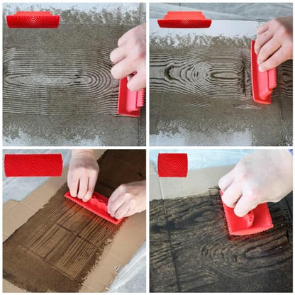 Wood Graining Tool, 4 PCS Rubber Empaistic Grain Tool Set - size: 4pcs