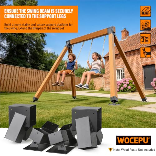 4pcs Heavy Duty Swing Adjustable Bottom Brackets, 2pcs Top Brackets（Black） - color: Black, size: Complete Set(2A-Frame+4Base)