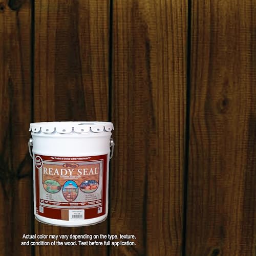 Ready Seal Exterior Wood Stain & Sealer, Dark Walnut, 5 Gallon - color: Dark Walnut, size: 5 Gallon