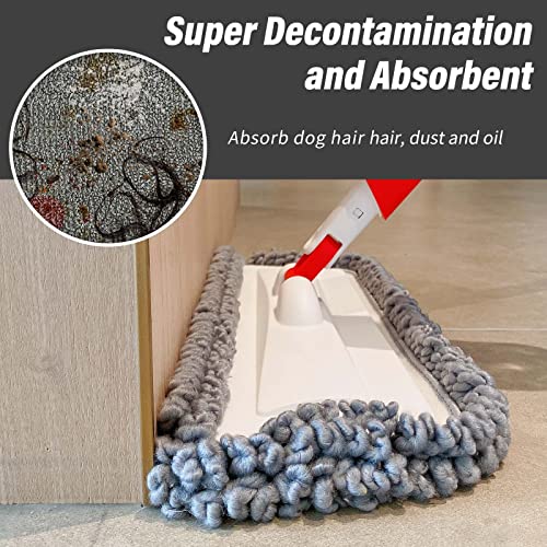 16.5" Microfiber Mop Pads Refills, 3 Pack Reusable Replacement Heads - color: 16"grey Rolled*3
