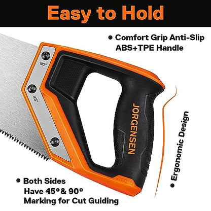 JORGENSEN Japanese Flush Cut Saw - 5 Inch Small Pull Saw & JORGENSEN 15 Inch Pro Hand Saw