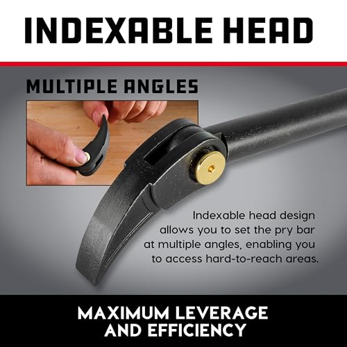 Powerbuilt 3 Piece Indexing Pry Bar Set, 10, 12, 15 Inch, Automotive, Construction, Woodworking - 643055ECE