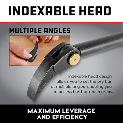 Powerbuilt 3 Piece Indexing Pry Bar Set, 10, 12, 15 Inch, Automotive, Construction, Woodworking - 643055ECE