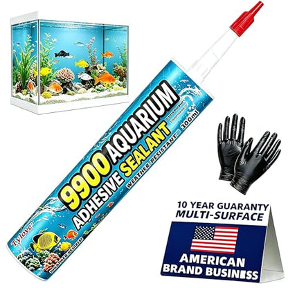 [Crystal Clear]9900 Aquarium Waterproof Sealant – Non-Cracking Lap Sealant for Fish Tanks, Ponds and Garden Landscaping | UV-Resistant, 10-Year Durability