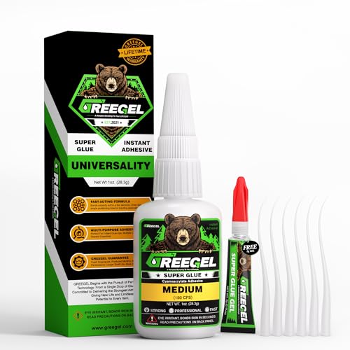 Clear Liquid Medium Super Glue 1 oz + 3g Gel Glue for Plastic Model - color: Medium Viscosity, size: 1 oz
