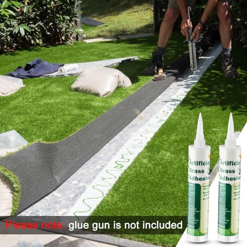 Threlaco 2 Tubes Artificial Grass Turf Glue 10 oz Seam Adhesive Synthetic
