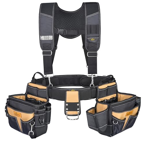 Pro Ergonomic Tool Belt with Padded Suspenders