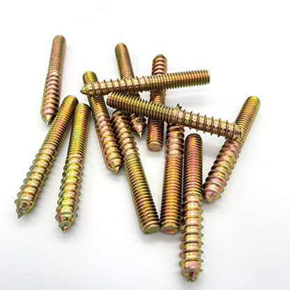 12 Pack 3/8-16 x 3 Inch Hanger Bolts 3/8-16" Double Headed Bolts 3/8 Wood Dowel Screw Self-Tapping Screw Hanger Bolts for Furniture Double Head Threaded Rods Bolt 75mm Length - size: 3/8-16"x3"-12PCS