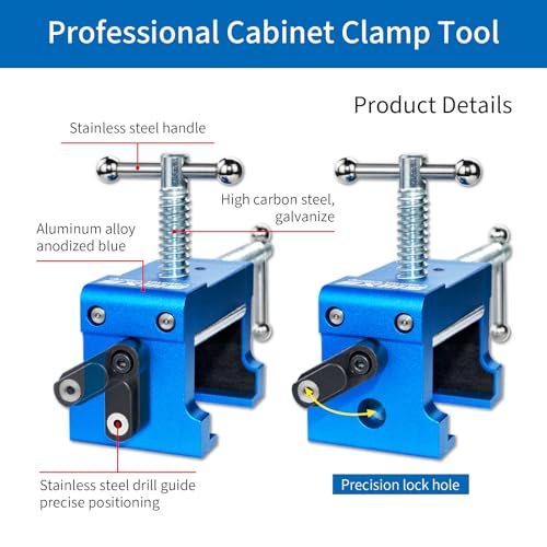 2-Pack Blue Cabinet Clamps,Face Frame Clamps for Installing Cabinets