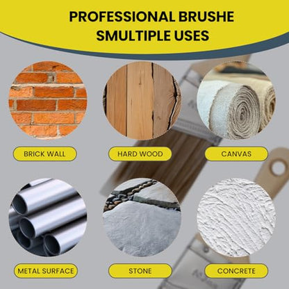 Mister Rui 3-Pack 2 Inch Angled Paint Brushes, Sash Brushes for Trim & Wall - size: 3PCS, 2" Short
